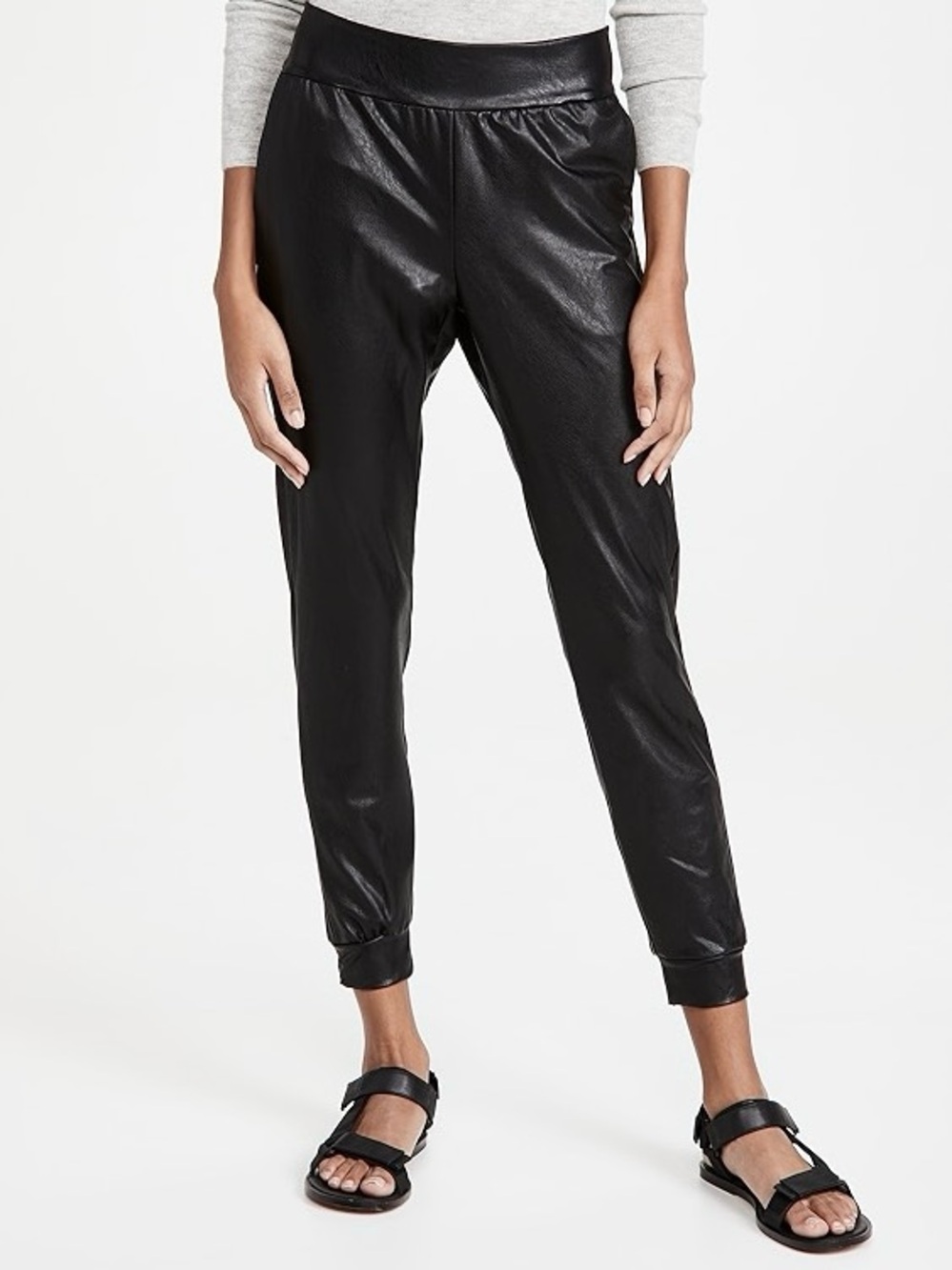 Commando Faux Leather Jogger Pant Black Size Large